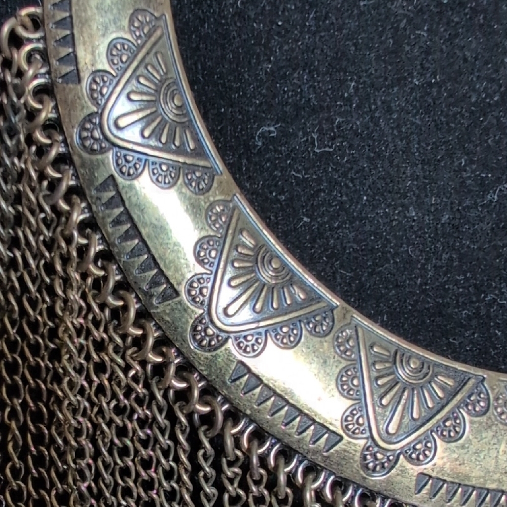 Gold Fringe Statement Necklace - Picture 3 of 9